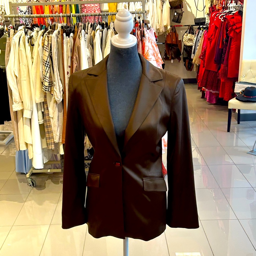 Brown Leather Bebe Jacket